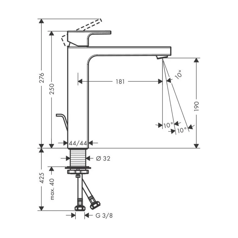 Izlietņu jaucējkrāns Hansgrohe Vernis Shape 71562670, melna krās.