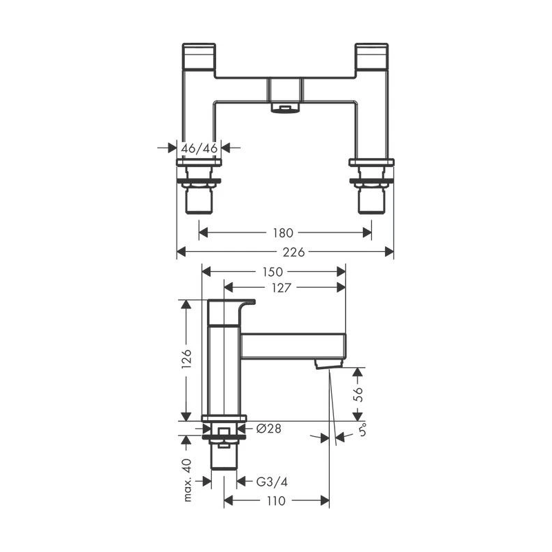 Maisītājs vannas vernis shape mat.melns