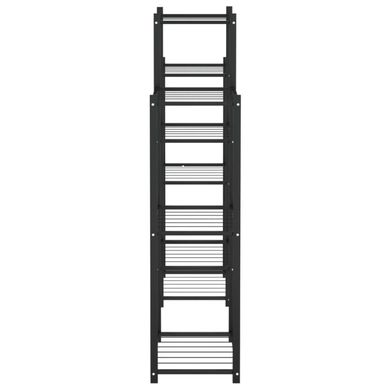 vidaXL puķu statīvs, 83x25x100 cm, melns, dzelzs