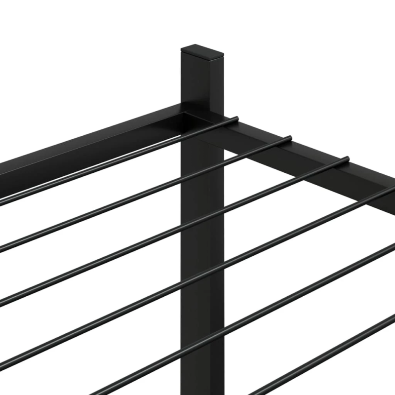 vidaXL puķu statīvs ar riteņiem, 83x25x63,5 cm, melns, dzelzs