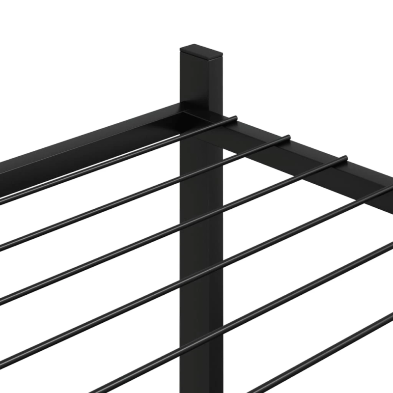 vidaXL puķu statīvs, 83x25x80 cm, melns, dzelzs