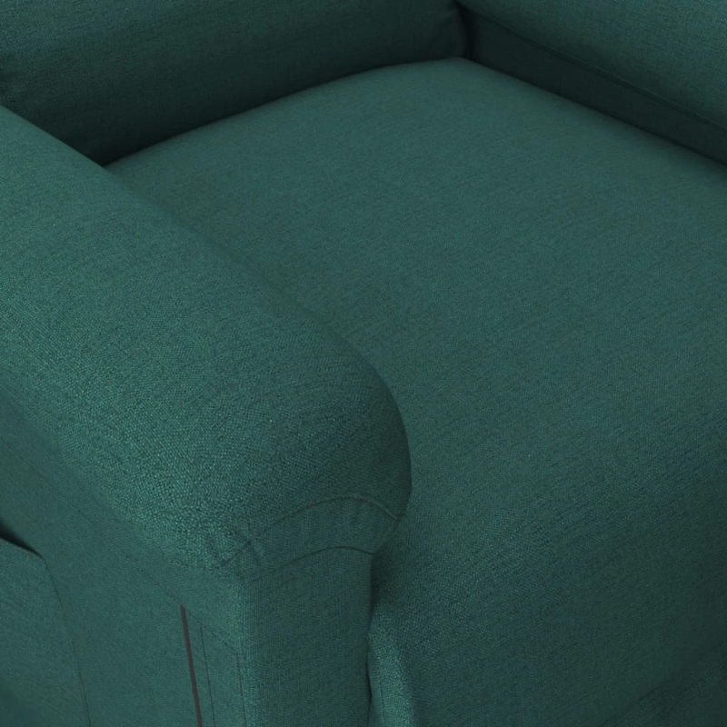 vidaXL atpūtas krēsls, paceļams, tumši zaļš audums