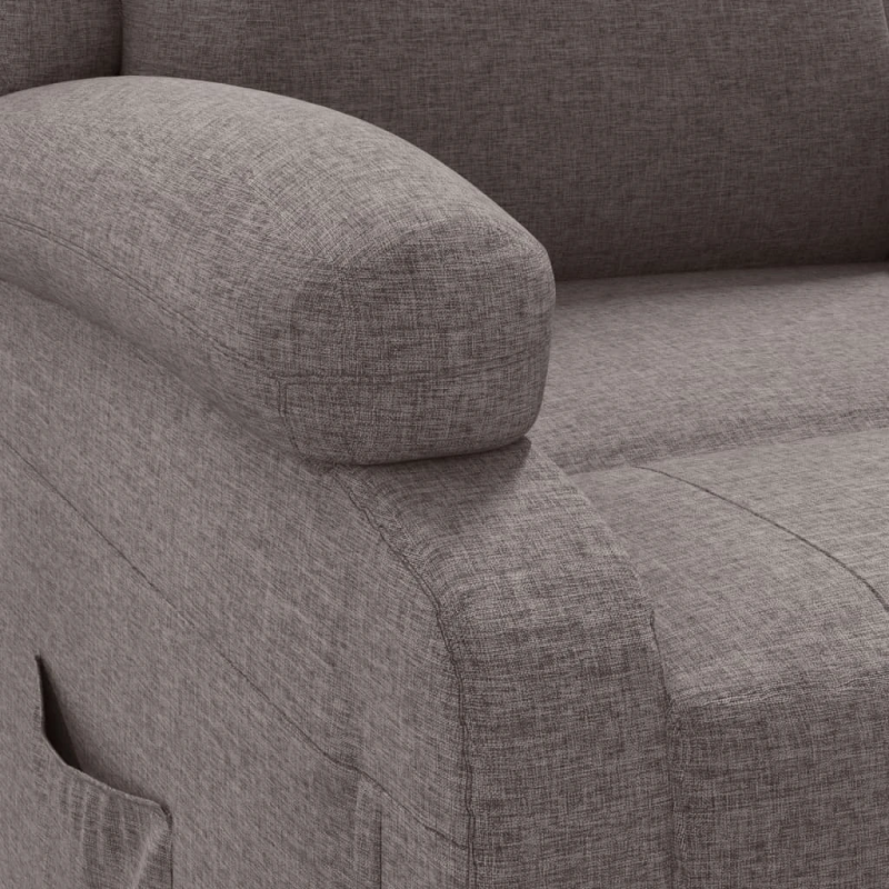 vidaXL elektrisks atpūtas krēsls, atgāžams, pelēkbrūns audums