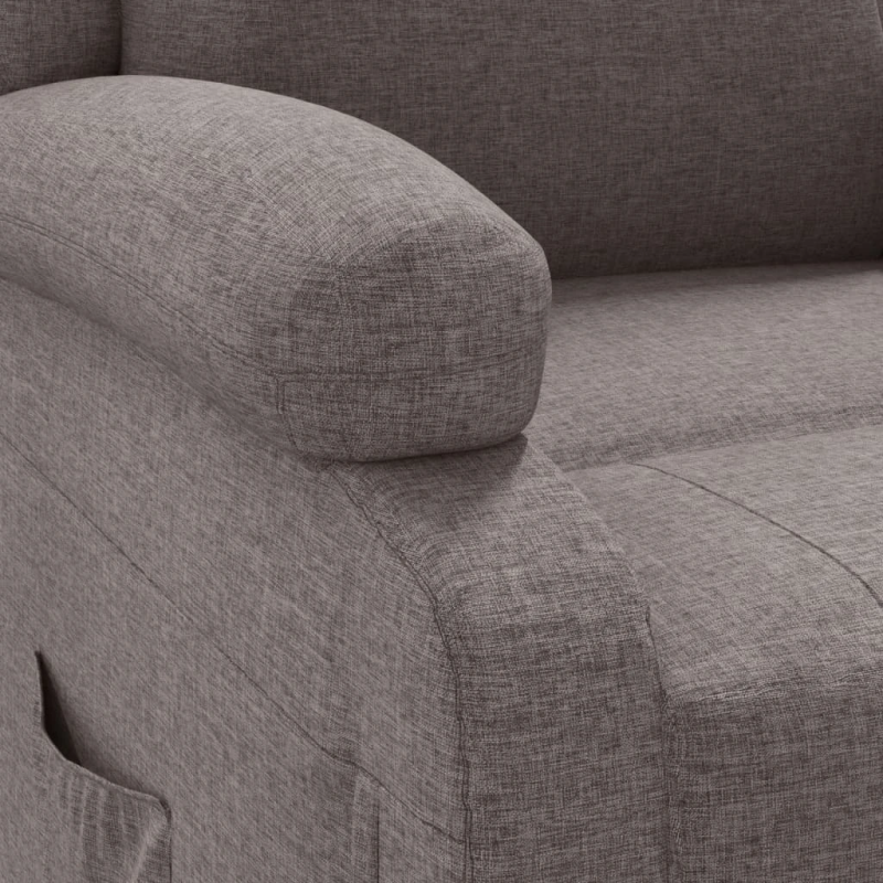 vidaXL elektrisks masāžas krēsls, pelēkbrūns audums