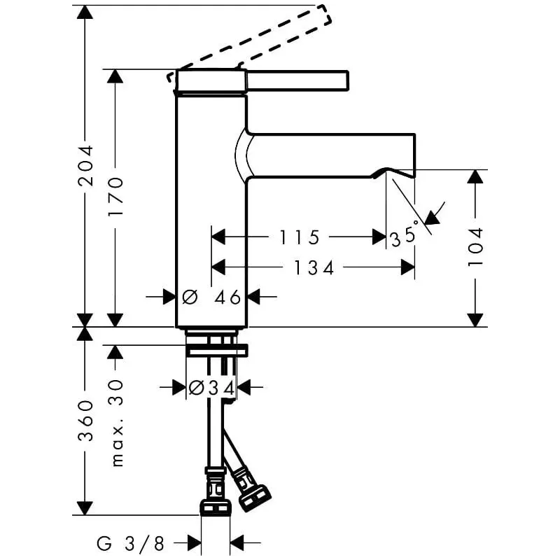 Faucet for sink zesis s 100 hg chrome