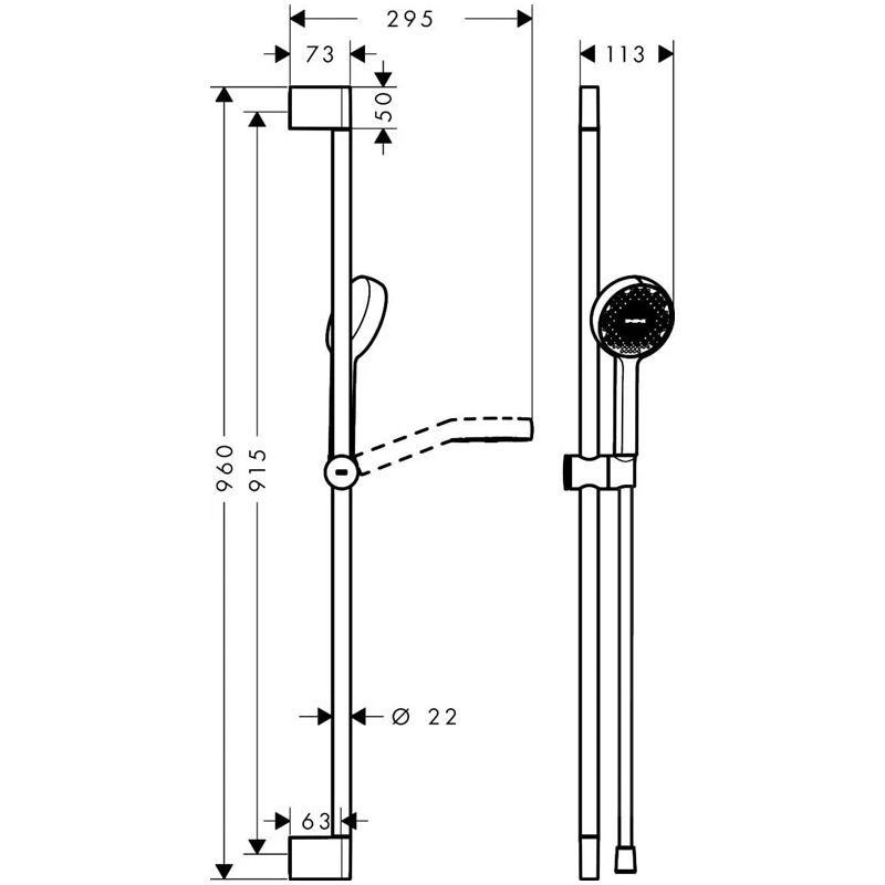 Dušas komplekts activera select s hg 2 funkcijas hroms