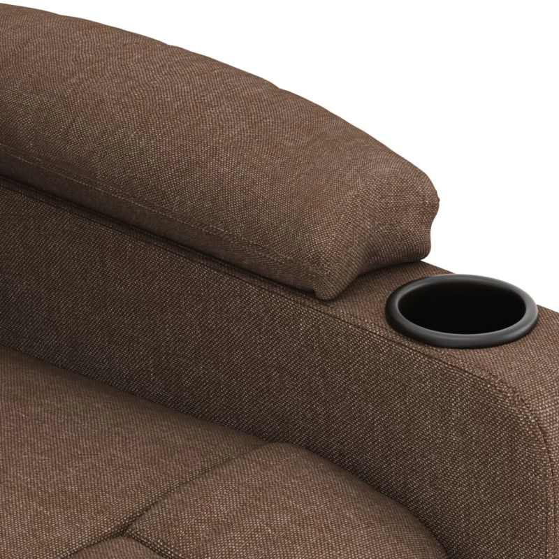 vidaXL elektrisks atpūtas krēsls, atgāžams, brūns audums