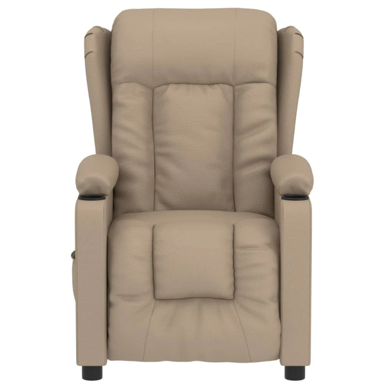 vidaXL elektrisks atpūtas krēsls, kapučīno krāsas mākslīgā āda