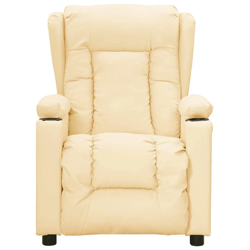 vidaXL elektrisks masāžas krēsls, krēmkrāsas mākslīgā āda