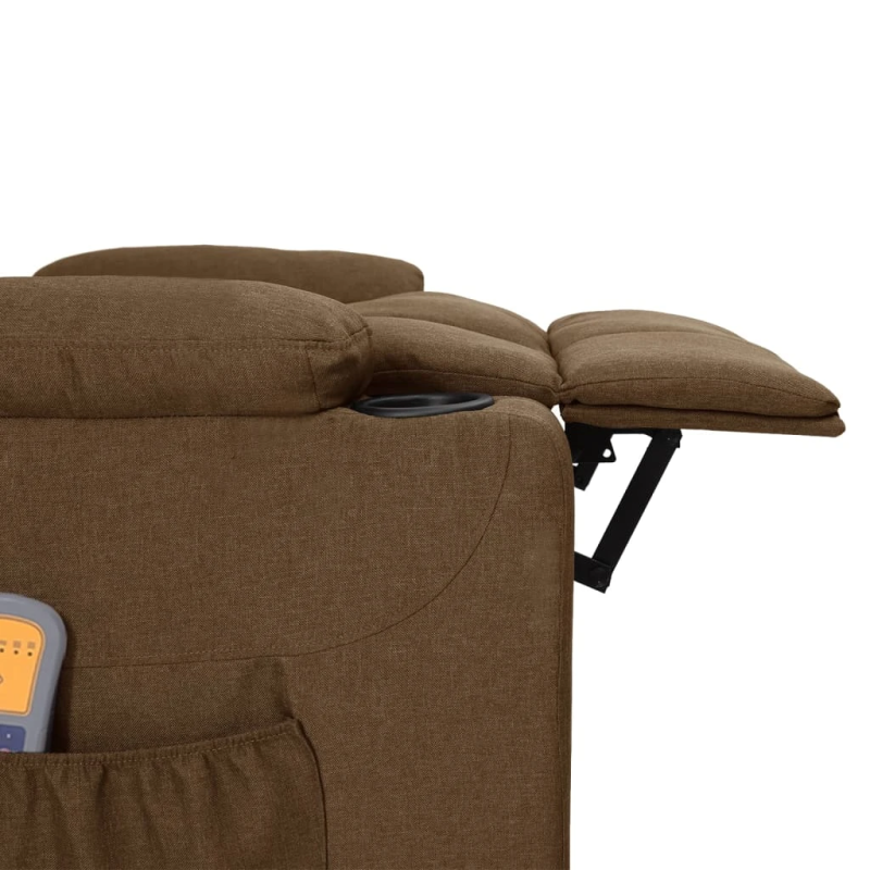 vidaXL elektrisks masāžas krēsls, brūns audums