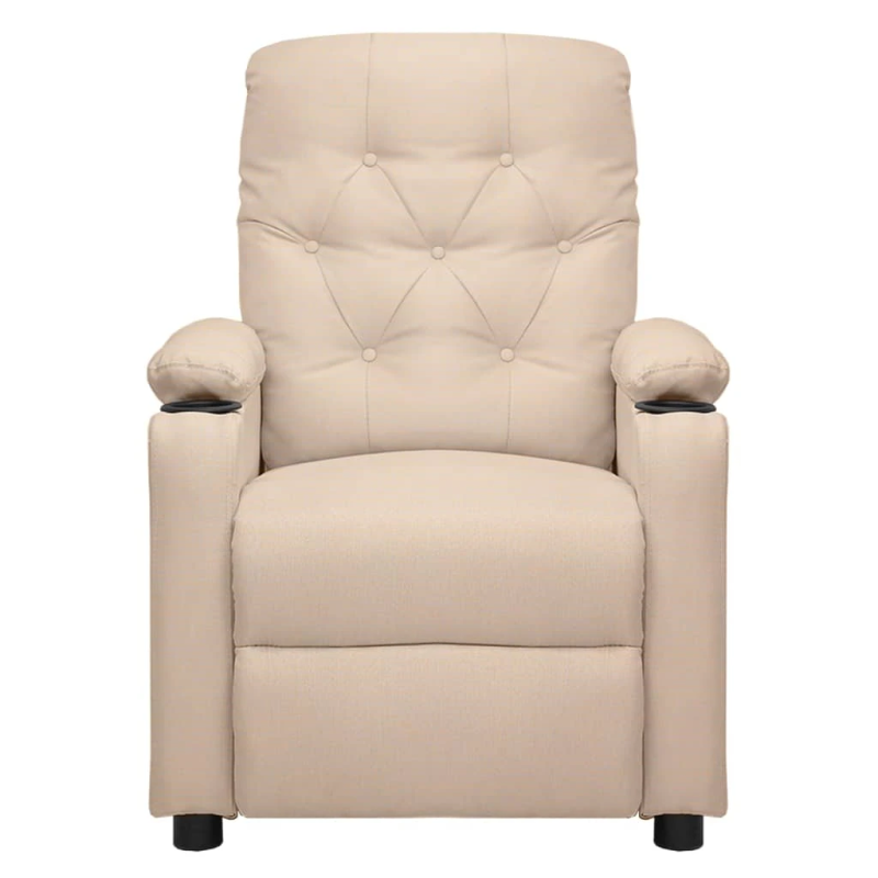 vidaXL elektrisks atpūtas krēsls, atgāžams, krēmkrāsas audums