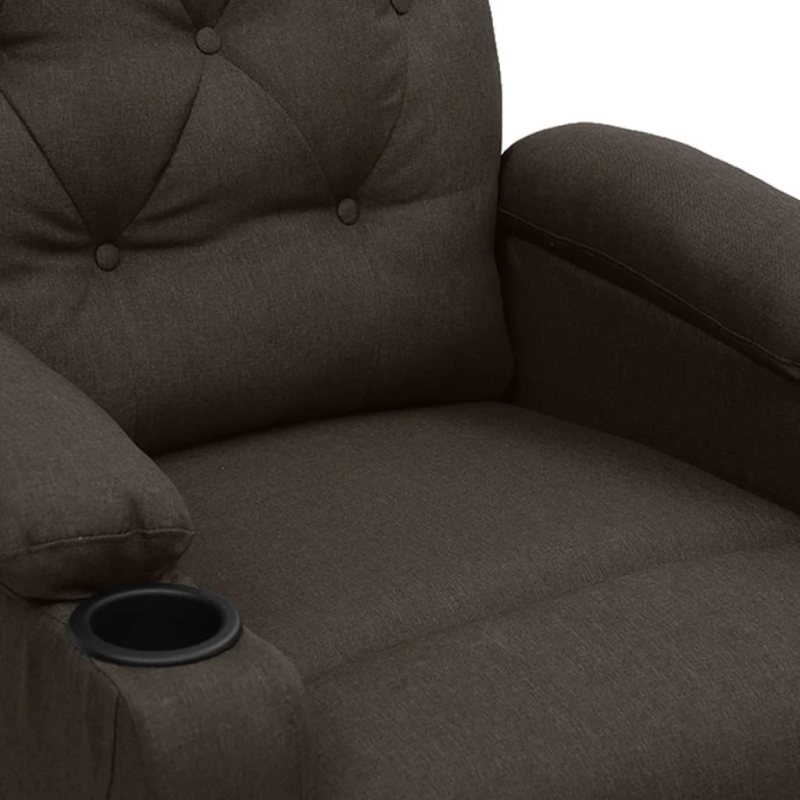 vidaXL elektrisks masāžas krēsls, tumši brūns audums