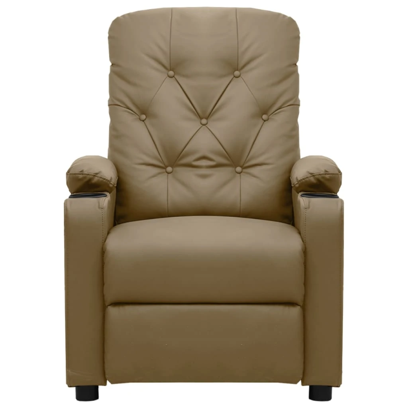 vidaXL elektrisks atpūtas krēsls, kapučīno krāsas mākslīgā āda