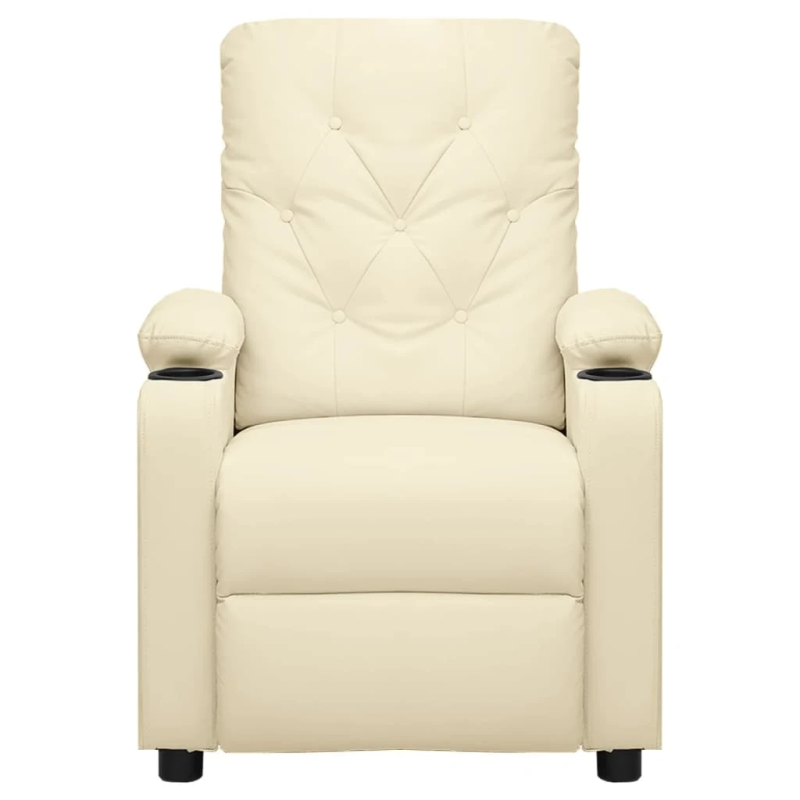 vidaXL elektrisks atpūtas krēsls, atgāžams, krēmkrāsas mākslīgā āda