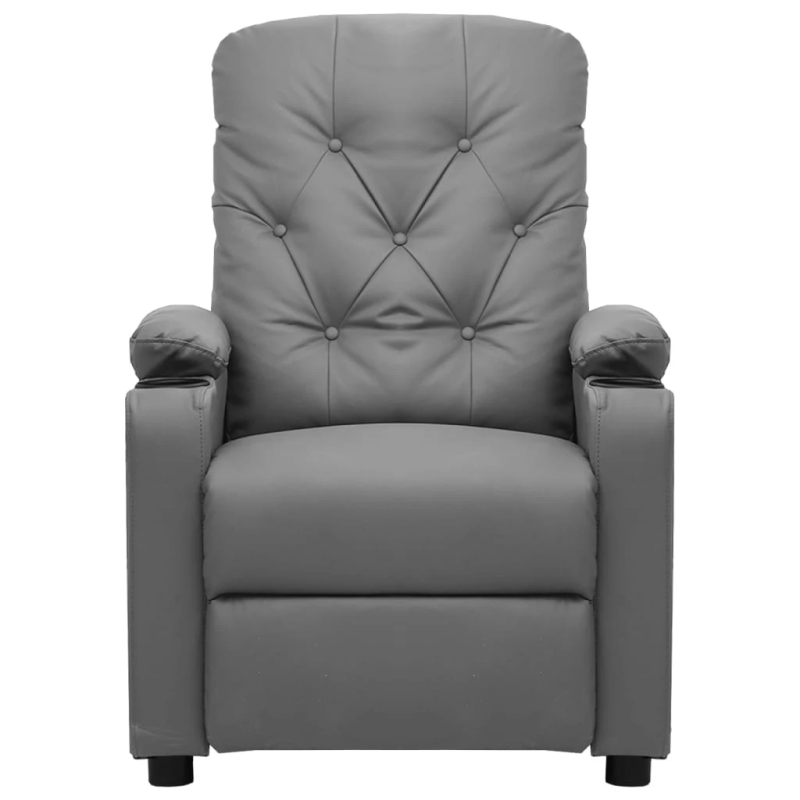 vidaXL elektrisks atpūtas krēsls, atgāžams, pelēka mākslīgā āda