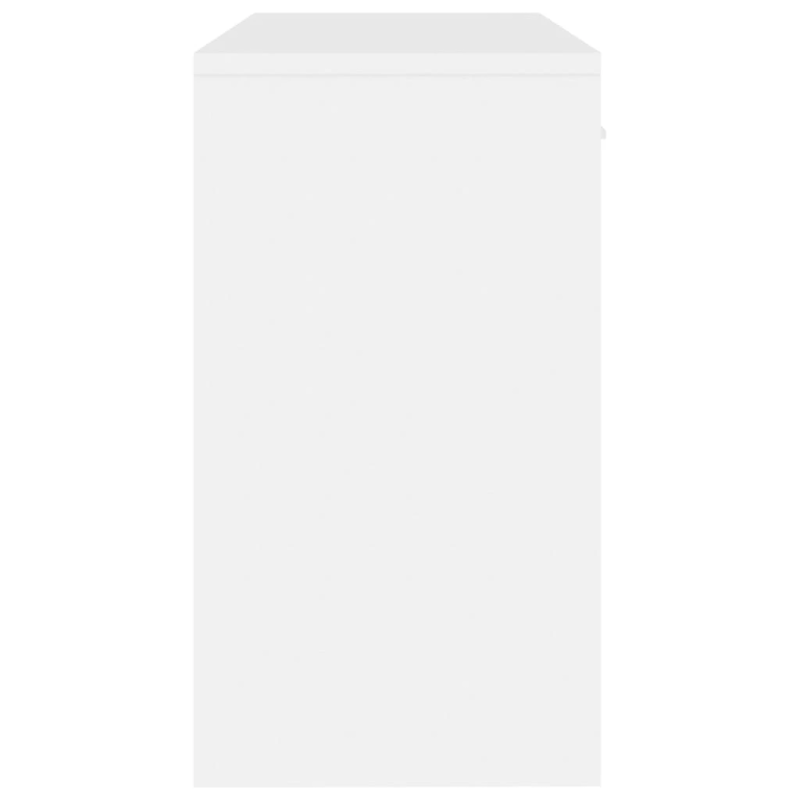 vidaXL rakstāmgalds ar atvilktni, skapīti, spīdīgi balts, 100x40x73 cm