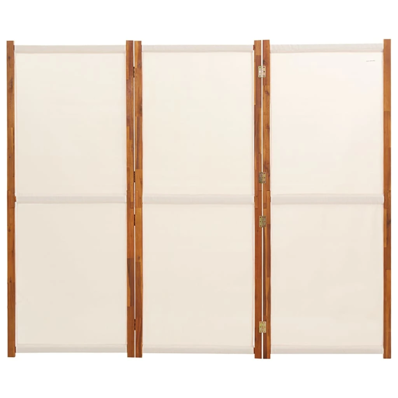 vidaXL 3-paneļu istabas aizslietnis, krēmbalts, 210x180 cm