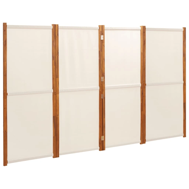 vidaXL 4-paneļu istabas aizslietnis, krēmbalts, 280x180 cm