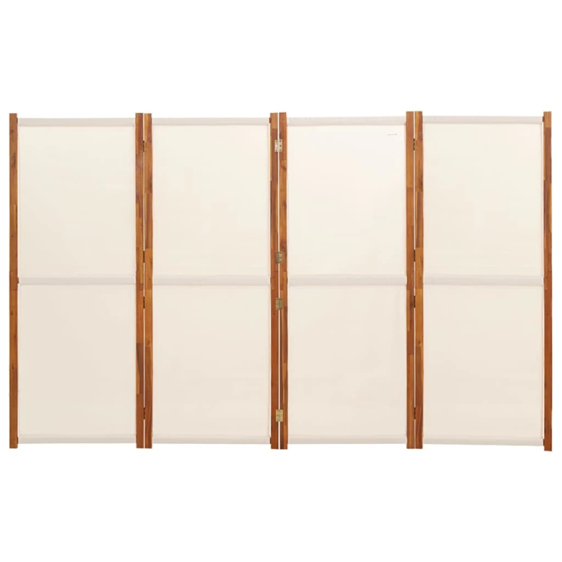 vidaXL 4-paneļu istabas aizslietnis, krēmbalts, 280x180 cm