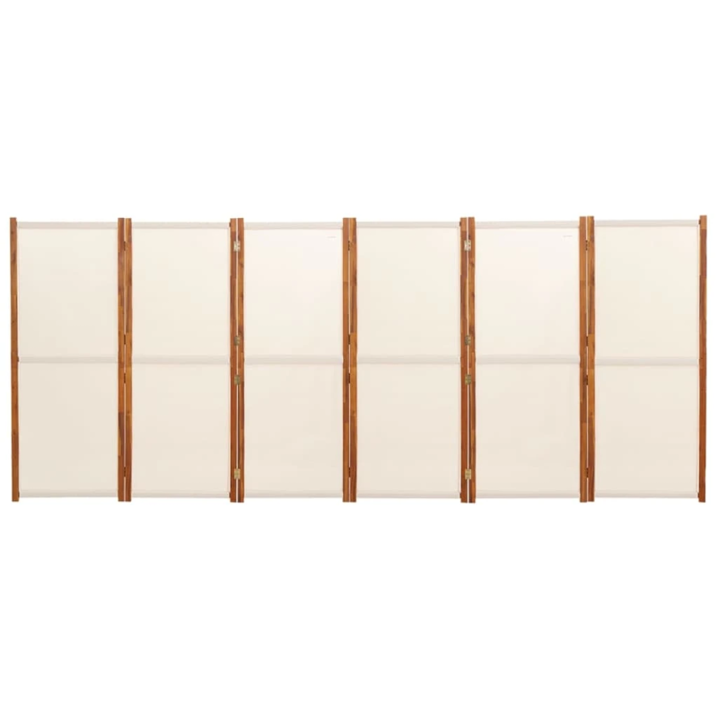 vidaXL 6-paneļu istabas aizslietnis, krēmbalts, 420x180 cm