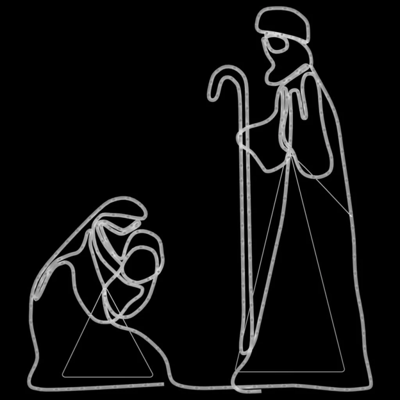 vidaXL Kalėdinė dekoracija Marija ir Juozapas su LED, 40x55-38x100cm