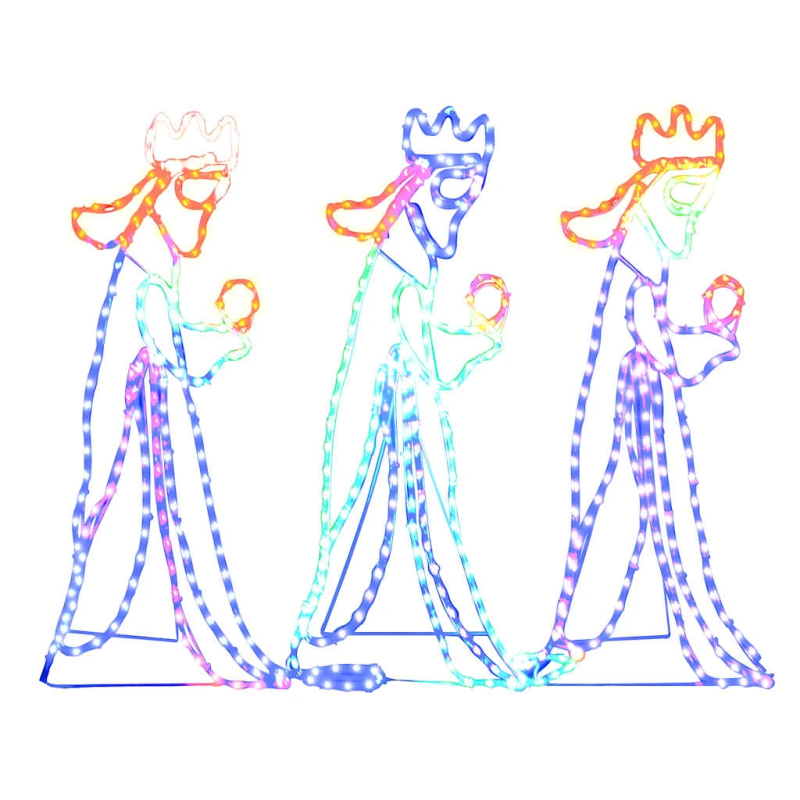 vidaXL trīs ķēniņu Ziemassvētku figūra, 504 LED, 99,5x45,5 cm