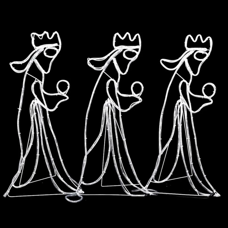 vidaXL trīs ķēniņu Ziemassvētku figūra, 504 LED, 99,5x45,5 cm