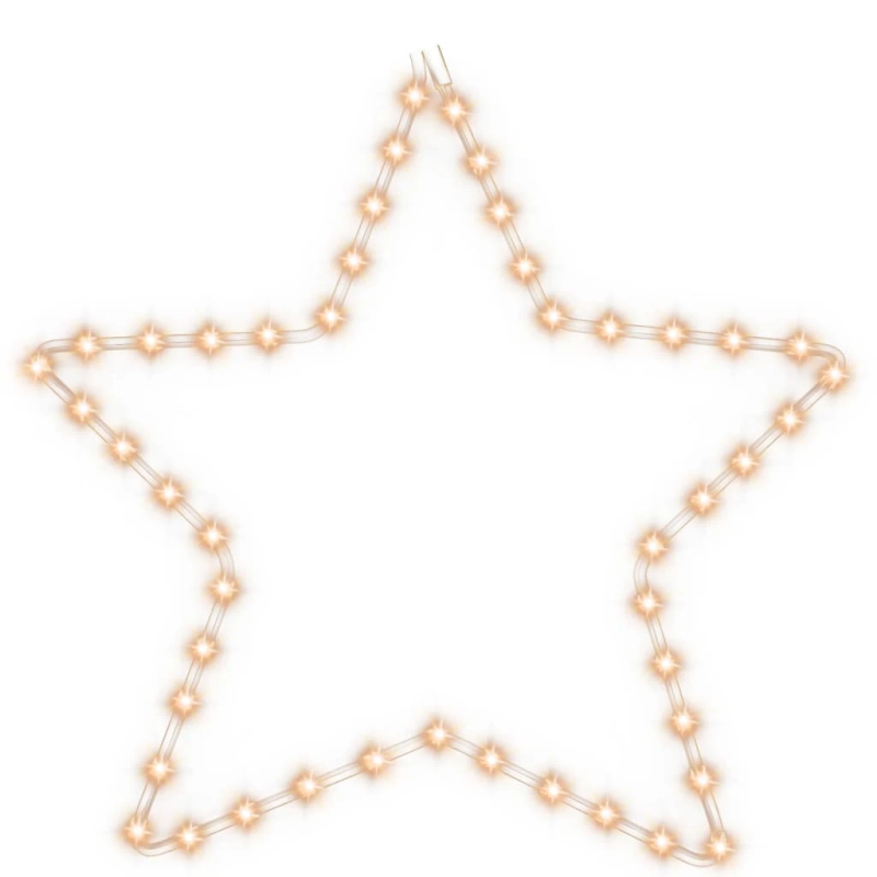 vidaXL Ziemassvētku figūra, zvaigzne, 48 silti baltas LED, 56 cm