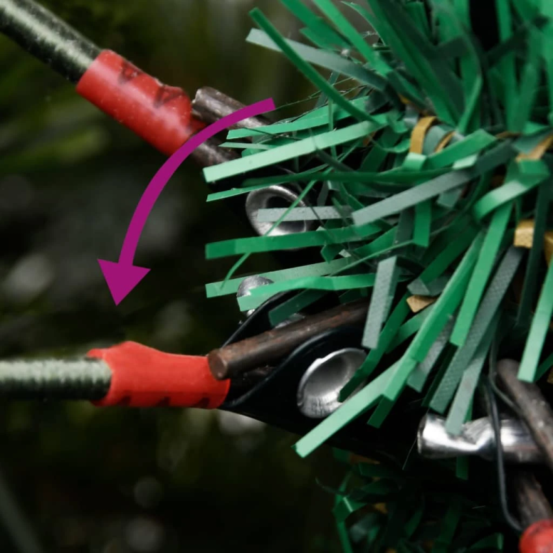 vidaXL Ziemassvētku egle ar čiekuriem, zaļa, 195 cm, PVC un PE