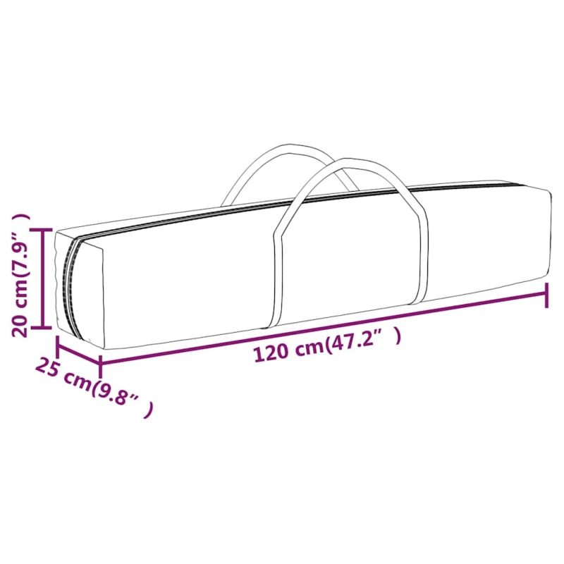 vidaXL saliekama nojume ar sienām, balta, 2x2 m