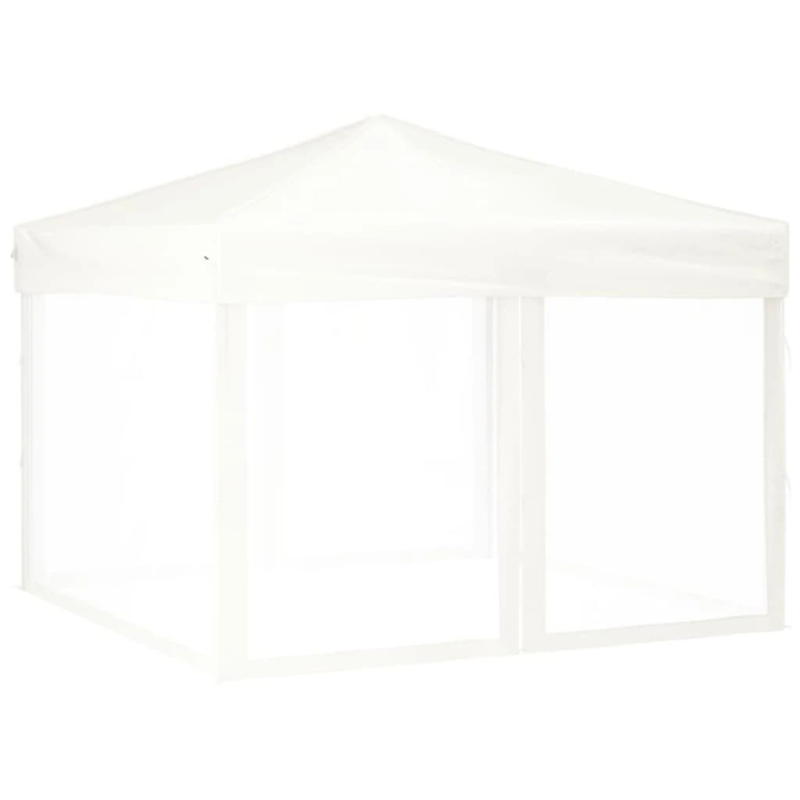 vidaXL saliekama nojume ar sienām, balta, 3x3 m