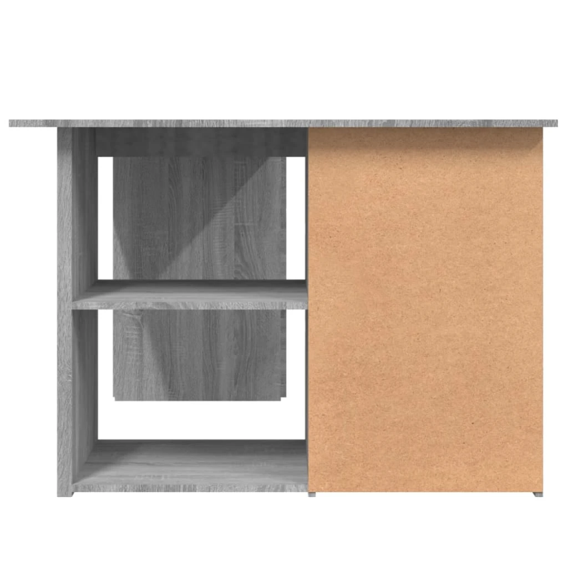 vidaXL stūra rakstāmgalds, pelēks, 145x100x76 cm, inženierijas koks