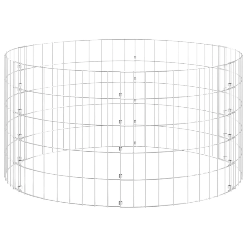 vidaXL gabions, stabs, apaļš, cinkots tērauds, DIA100x50 cm