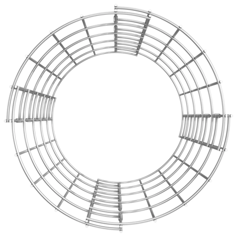 vidaXL gabioni, puķu kastes, 3 gab., apaļi, cinkots tērauds, DIA30x50 cm
