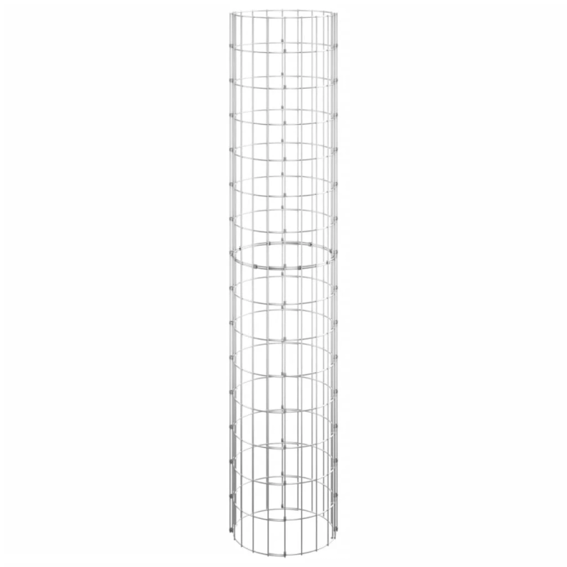 vidaXL gabioni, puķu kastes, 3 gab., apaļi, cinkots tērauds, DIA30x150cm