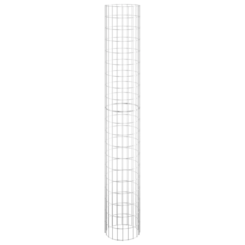 vidaXL gabioni, puķu kastes, 3 gab., apaļi, cinkots tērauds, DIA30x200cm