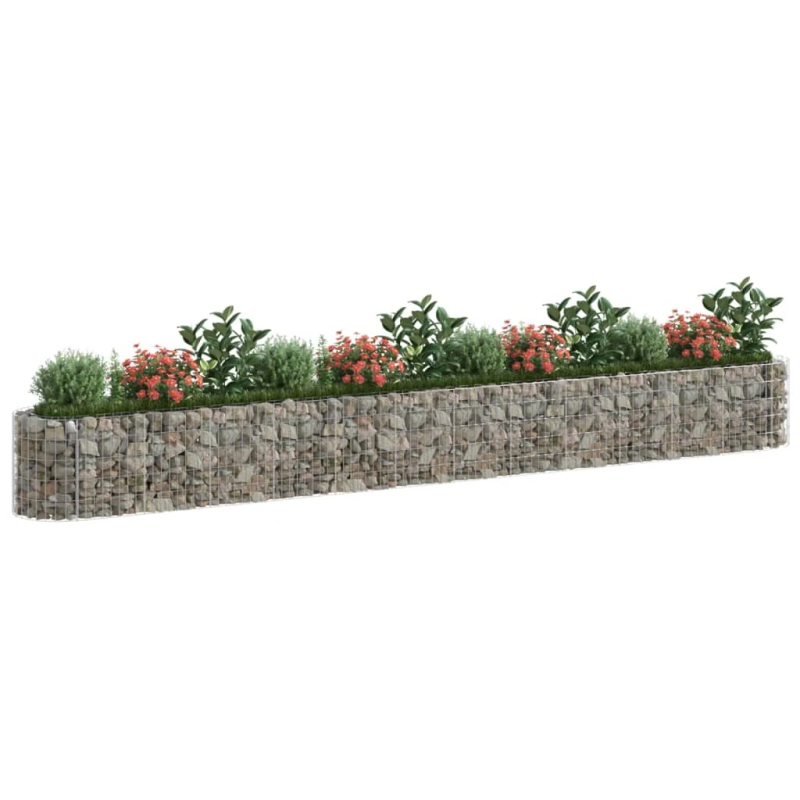 vidaXL gabions, augstā puķu kaste, cinkota dzelzs, 470x50x50 cm