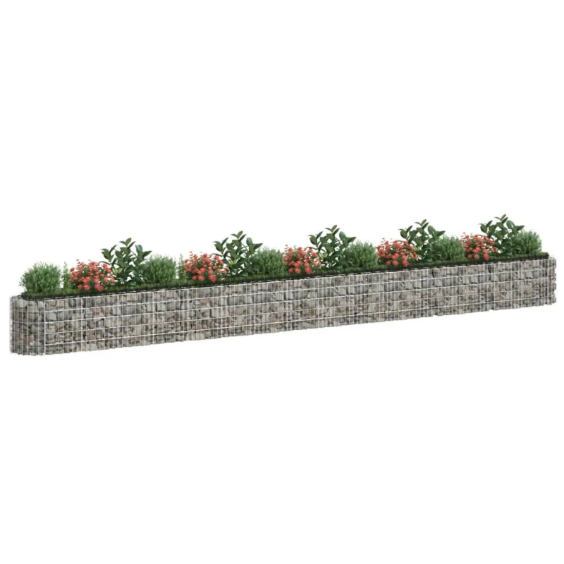 vidaXL gabions, augstā puķu kaste, cinkota dzelzs, 610x50x50 cm