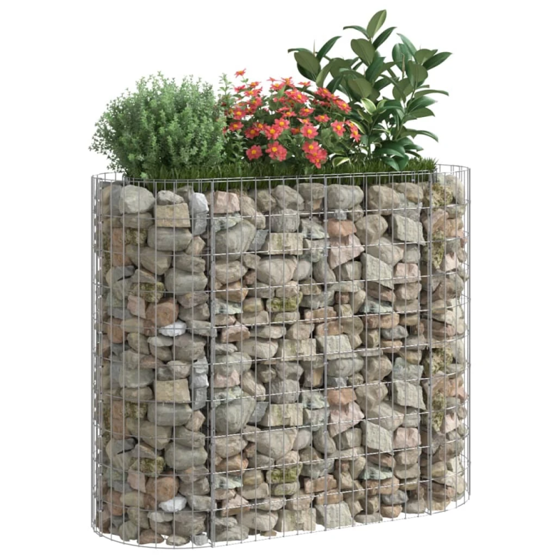 vidaXL gabions, augstā puķu kaste, cinkota dzelzs, 120x50x100 cm