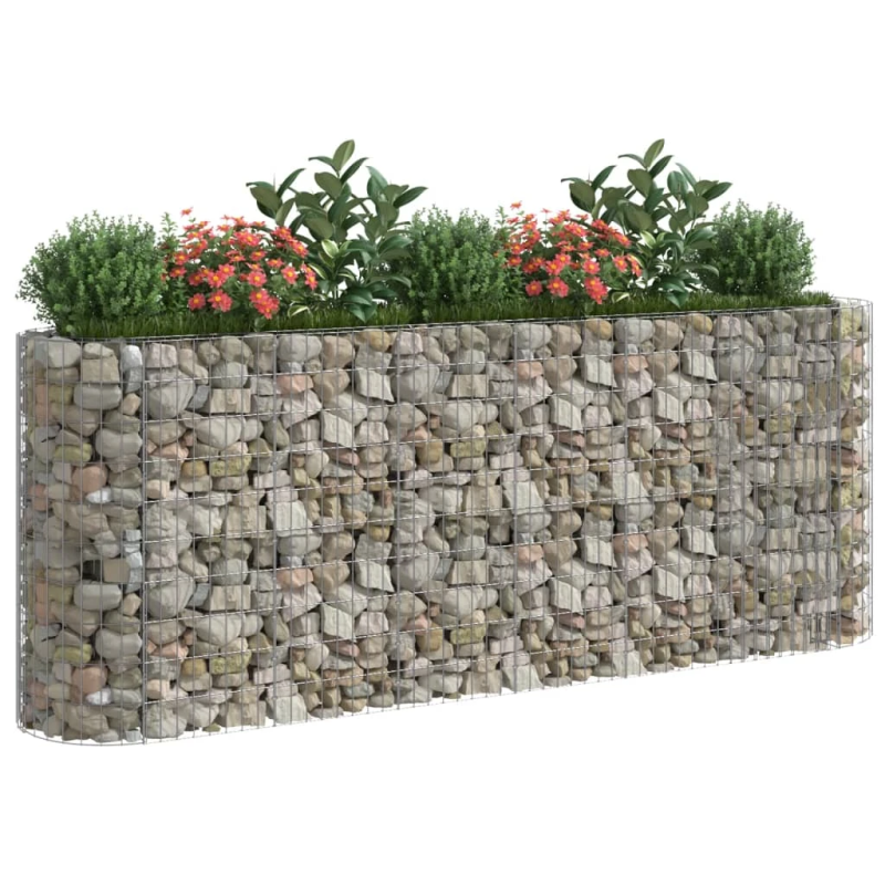 vidaXL gabions, augstā puķu kaste, cinkota dzelzs, 260x50x100 cm
