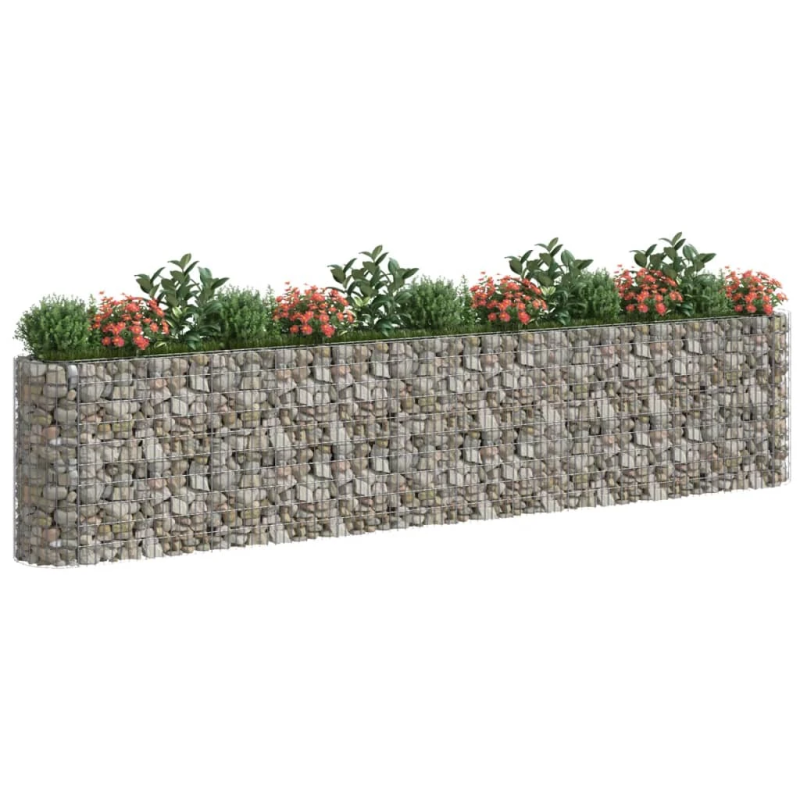 vidaXL gabions, augstā puķu kaste, cinkota dzelzs, 470x50x100 cm
