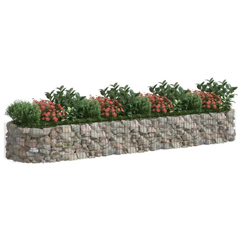vidaXL gabions, augstā puķu kaste, cinkota dzelzs, 400x100x50 cm