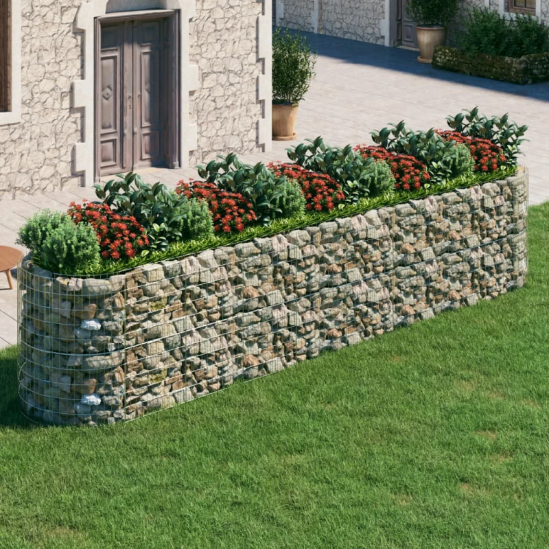vidaXL gabions, augstā puķu kaste, cinkota dzelzs, 500x100x100 cm