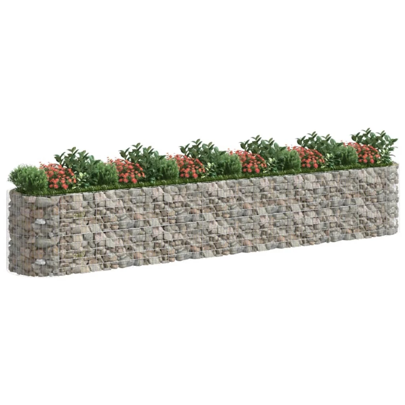 vidaXL gabions, augstā puķu kaste, cinkota dzelzs, 600x100x100 cm