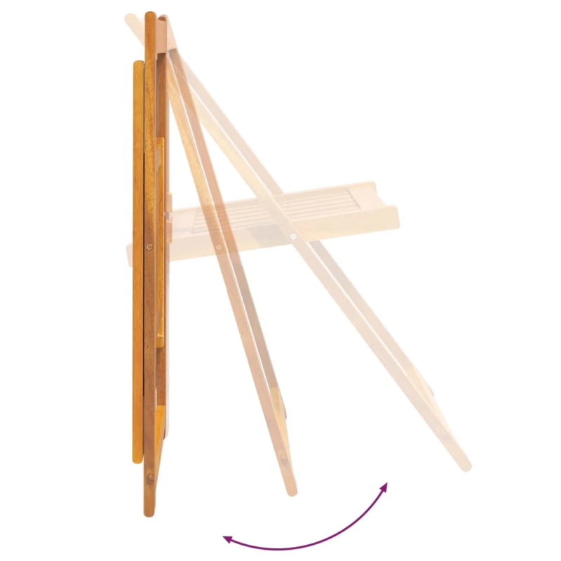 vidaXL saliekami dārza krēsli, 4 gab., akācijas masīvkoks