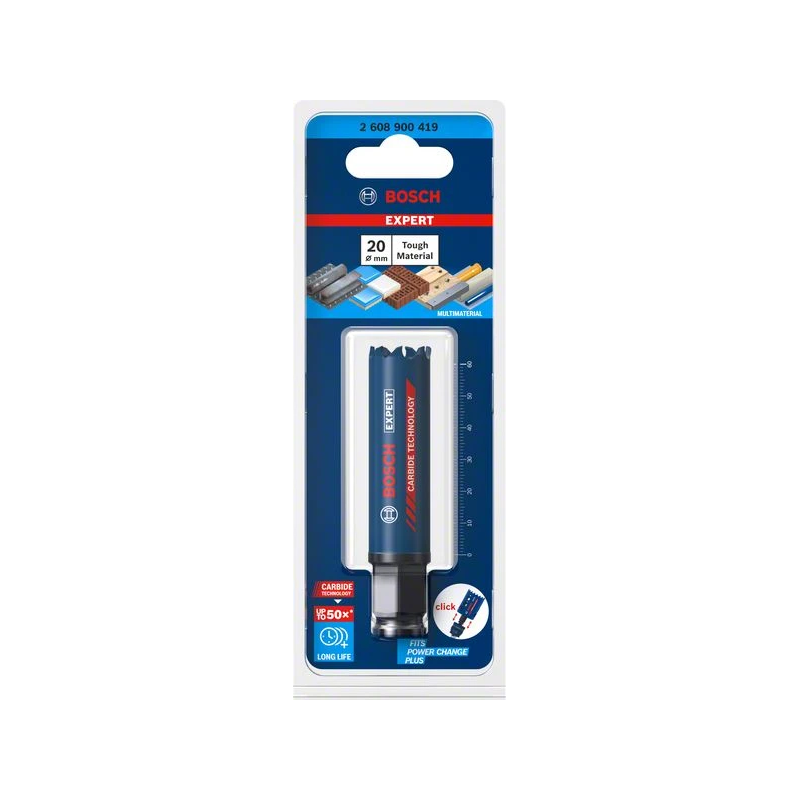 Karbīda caurumzāģis Tough Material 20mm