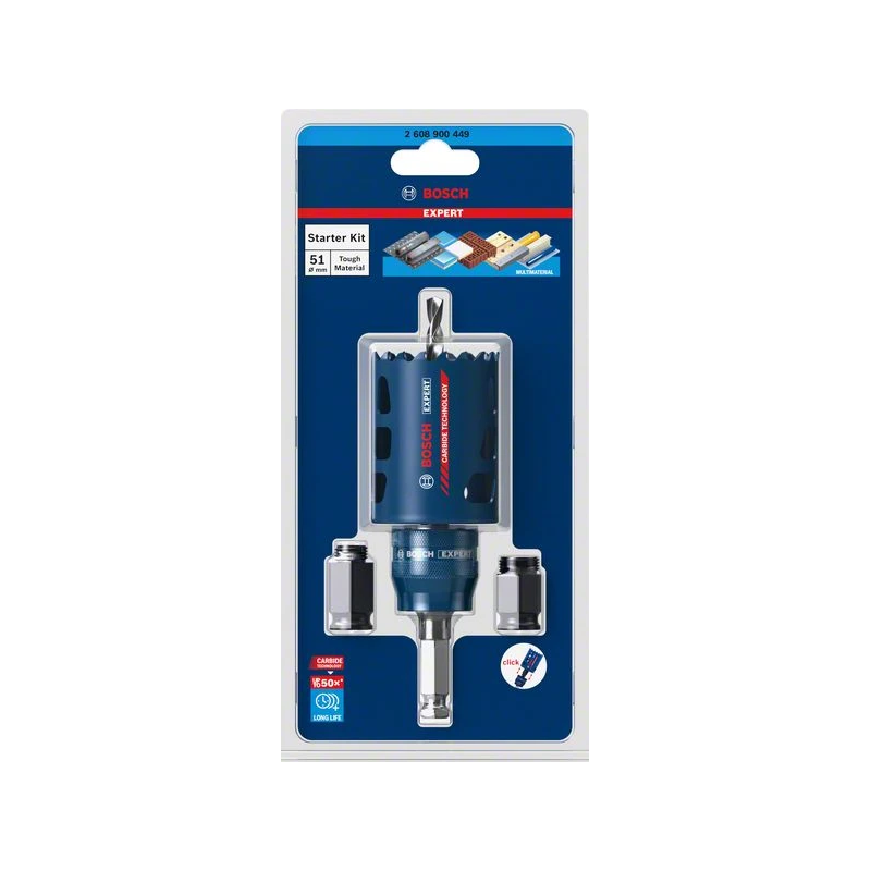 PC Plus adapteris HEX ar karbīda caurumzāģi, 51 mm