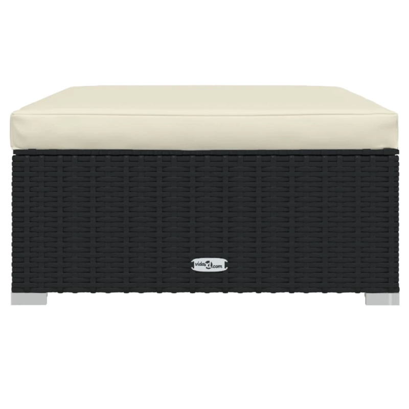 vidaXL 6-daļīgs dārza atpūtas mēbeļu komplekts, melna PE rotangpalma