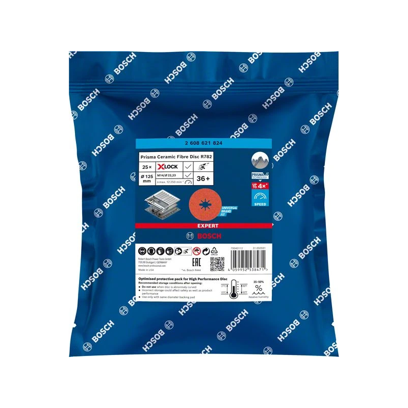 X-LOCK PrismaCeramic R782 Inox 125 mm,G 36 ,25 gab.