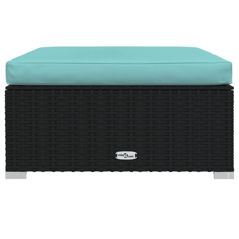 vidaXL 9-daļīgs dārza mēbeļu komplekts, matrači, melna PE rotangpalma